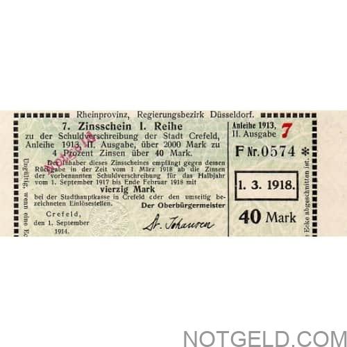 Crefeld 40m (Zinsschein)