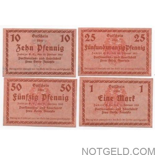 Hindenburg - scarce set of 4 German/Polish (Berta Jonetzko)!!