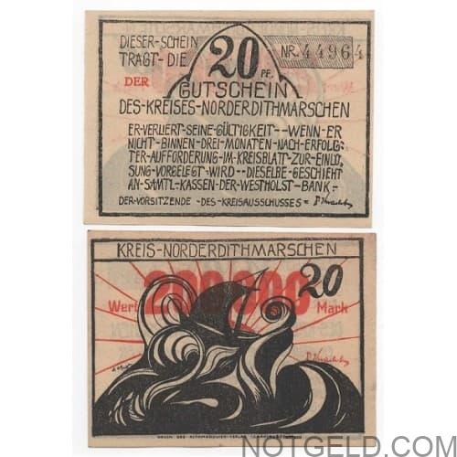 Norderdithmarschen ('KREIS') overprint - 200,000 mark!! - Image 2