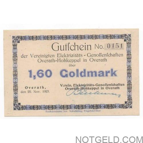 Overath scarce 1.60goldmark!!