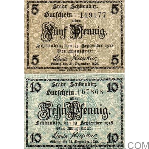 Schkeuditz - 5 + 10pf (1918)