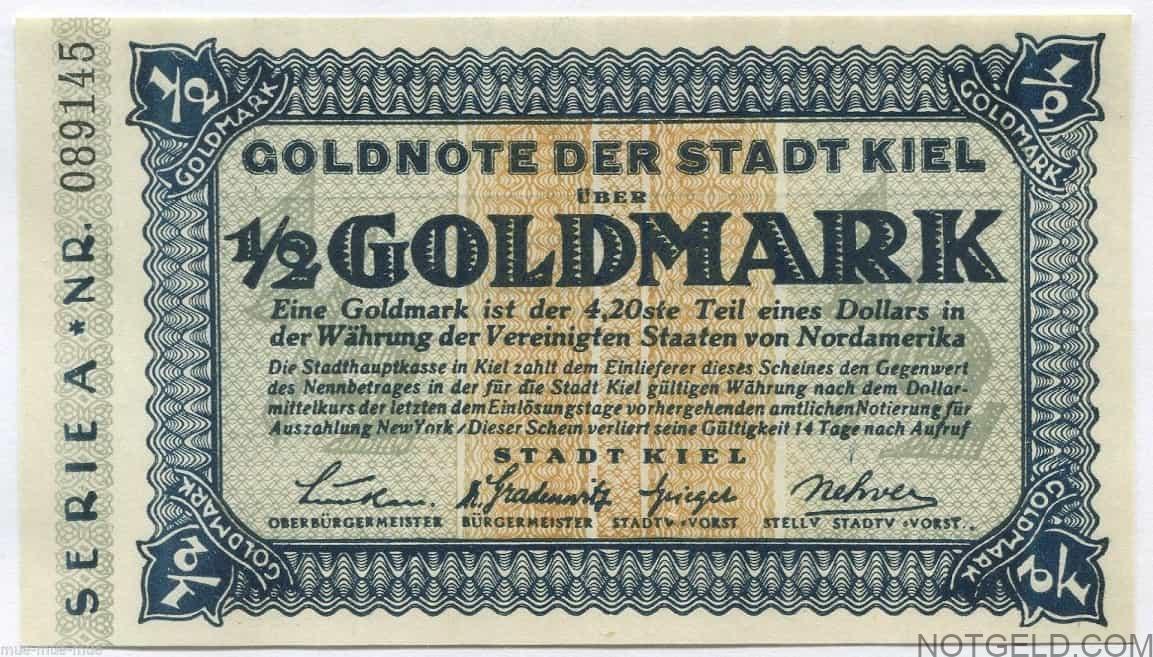 Kiel .5 (half) goldmark