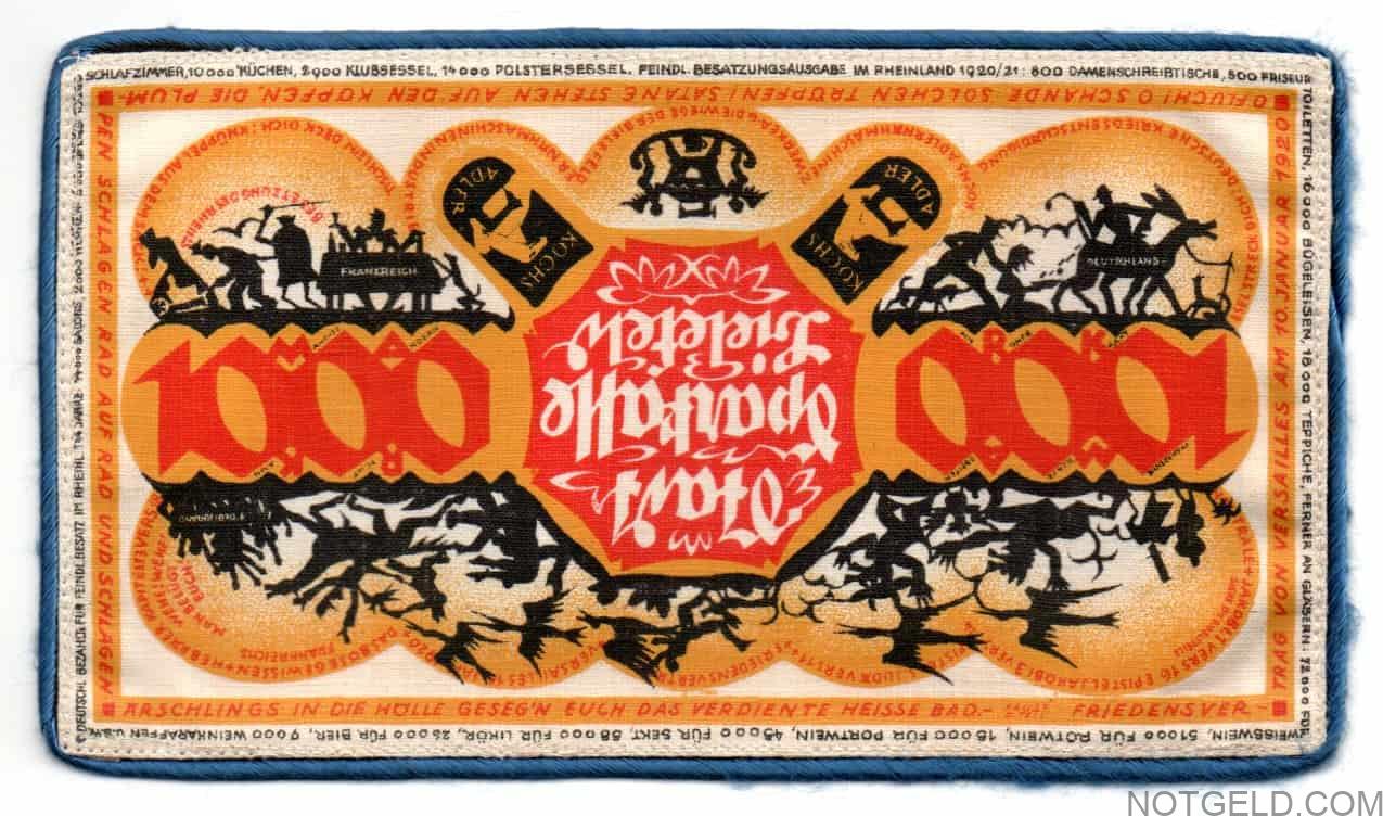 1000m linen yellow (dark blue border 12x) kopfstehend - Image 3