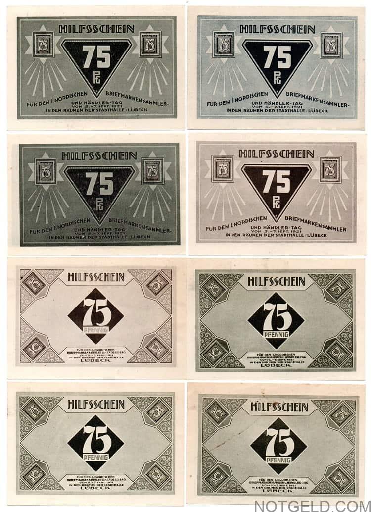 Luebeck stamp exhibition 75pf - choose 2 pieces