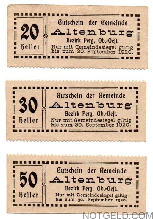 Altenburg (gold) 'broken' strip of 3!
