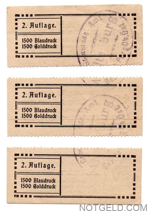 Altenburg (gold) 'broken' strip of 3! - Image 3