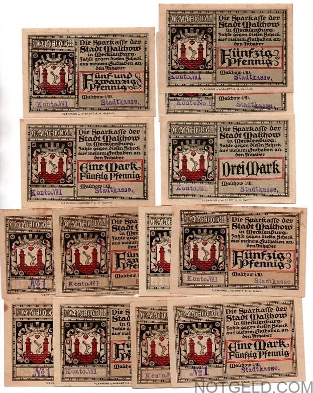 Malchow - group of 13 different