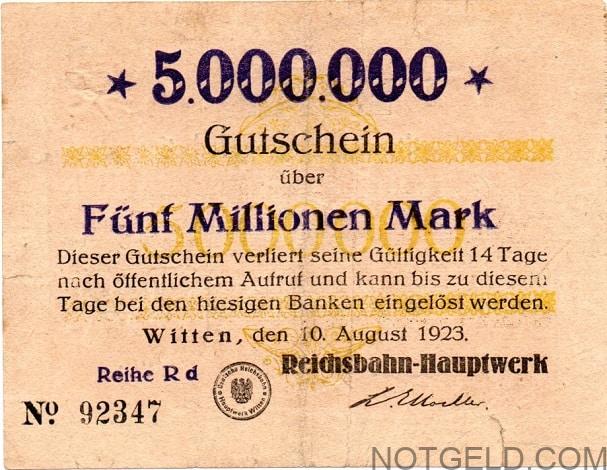 Witten 5,000,000m - on unused railway ticket!! - Image 2
