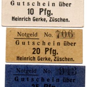 Zueschen - uncommon set of 3 ('HG')!