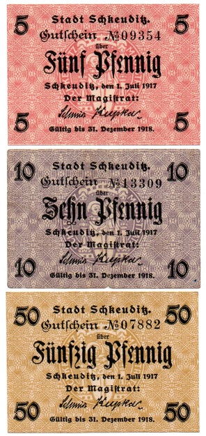 Schkeuditz - uncommon set of 3 (1917)!