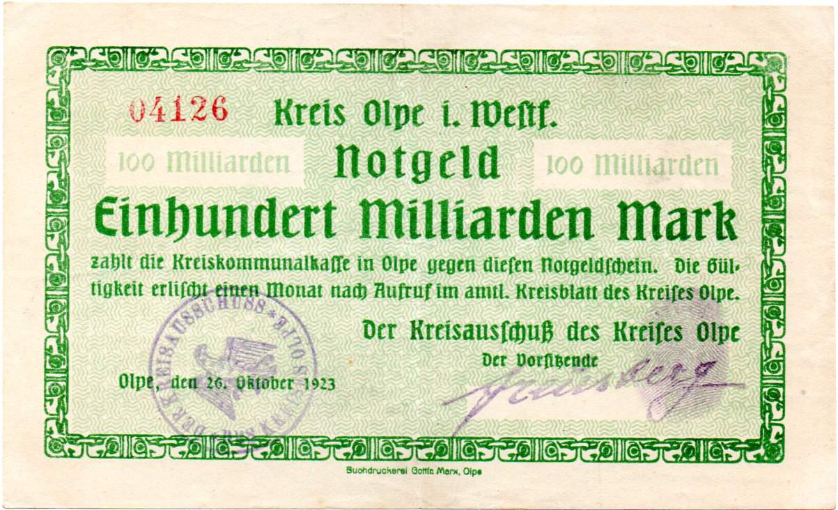 Olpe 100 milliarden (with fingerprint)!!