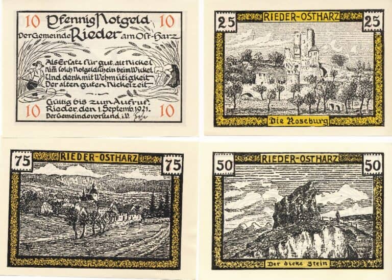 Rieder - set of 4 | Notgeld.com
