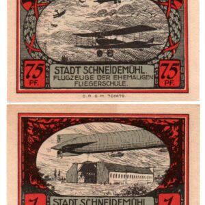 Schneidemuehl - 2 red pieces (zeppelin +bi-plane)!
