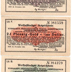 Hof - 3 different values (Pfennig/Mark - Dollar)!