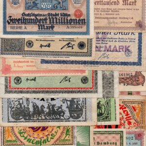 Starter Lot of 15 different (German) Inflation 1923 notgeld