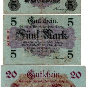 Leipzig 3 grossgeld pieces (1 with OVP)!