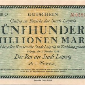 Leipzig 500,000,000 mark (1923).