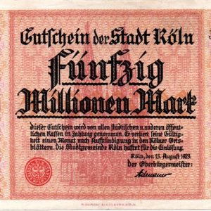 Koeln - 50 millionen Mark (Adenauer)!