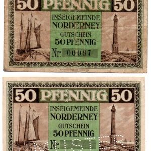 Norderney - normal + specimen 50pf pieces!