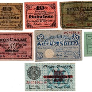 Lot of 7 different German verkehrsausgaben notgeld (C)