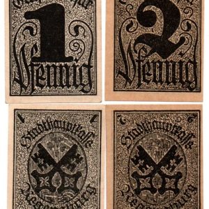 Regensburg - 1 + 2pf pieces (complete set)!