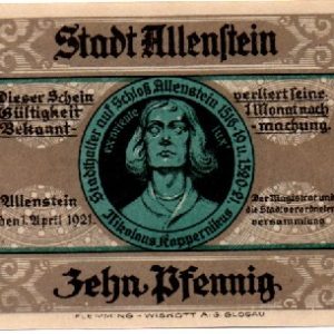 Allenstein - uncommon 10pf Serie A - no serial! - German/Polish!