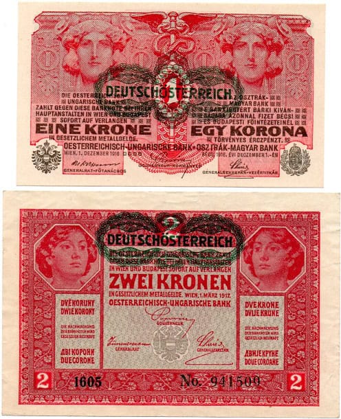 Set of 2 notes (Austro-Hungarian Bank) 1916