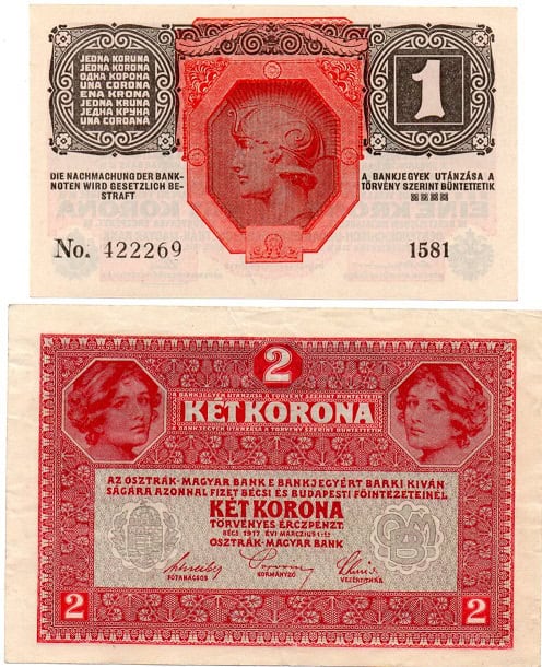 Set of 2 notes (Austro-Hungarian Bank) 1916 - Image 2
