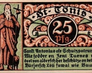 St. Tonis - uncommon 25pf (black and white)!