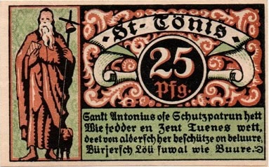St. Tonis - uncommon 25pf (black and white)!