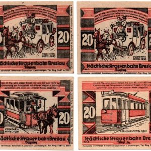 Breslau (city tram system) SINGLE scarce red small sized piece
